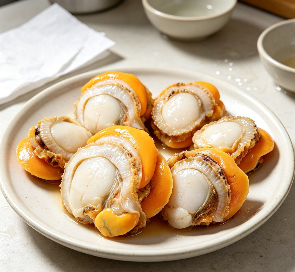 Half-Shell Scallops with Roe