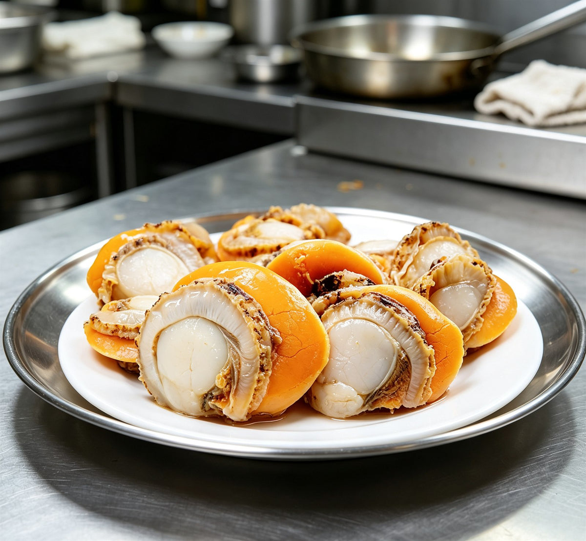 Half-Shell Scallops with Roe